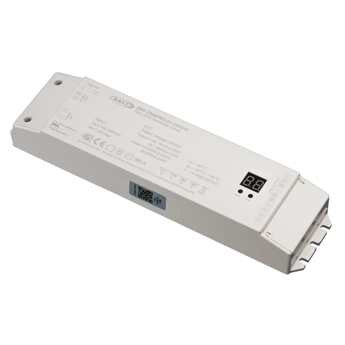 American Lighting AML-DR100-24-DEC-DALI-4CH DALI-2 DT8 LED Driver & Decoder – 100W 24VDC CV – 4-Channel Output – 100-240V AC Input – TUV Certified – IP20 Dry Location – ROHS Compliant