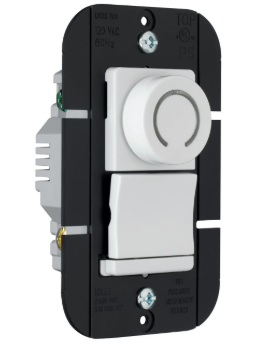 Wattstopper DR1103PBKV Decorator Rotary DR Series Dimmer Single Pole, 3-way with pilot light, 1100W, Black