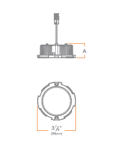 DMF Lighting DRD2M07935SFA Recessed Soft Focus Fixed LED Downlight Module, Lumens 750 lm, 93+ CRI, Color Temperature 3500K, Alternate
