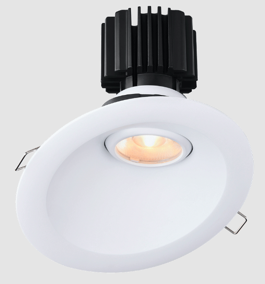 Lotus LED Lights L3G-RSW-WH-RC20-4C90 Tangra 3″ Gimbal Round Sloped Wide White Trim, Reflector Clear Glass, Beam Angle 20°, Color Temperature 4CCT+DTW 35K to 27K, CRI90