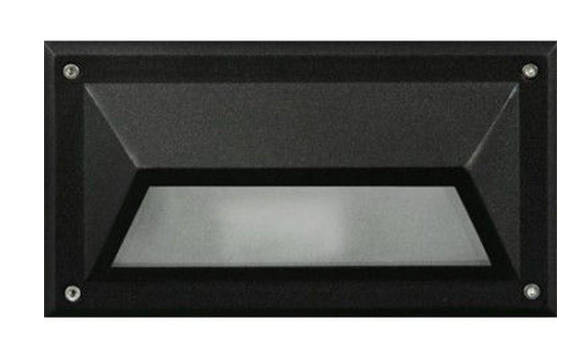 Dabmar Lighting DSL1025-B Outdoor Hooded Down Step Light, Wattage 5W, PL5, Voltage 120V, Black Finish