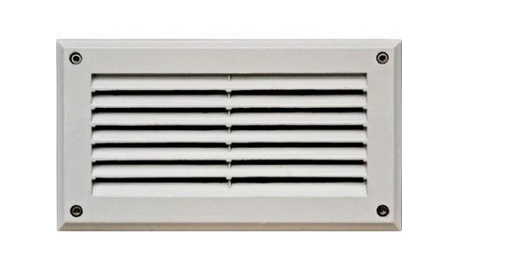 Dabmar Lighting DSL1036-W Outdoor Recessed Louver Step Light Cover Plate, PL9, Wattage 9W, Voltage 120V, White Finish