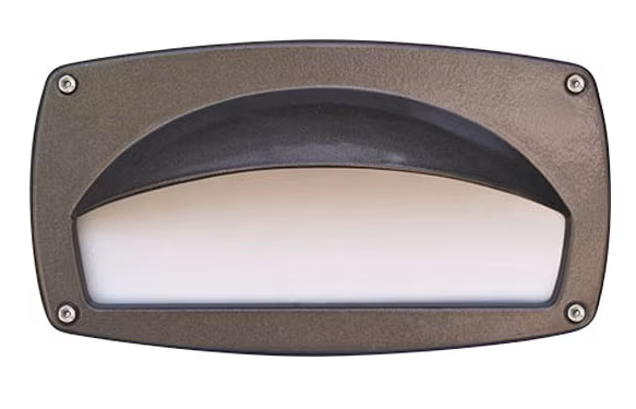 Dabmar Lighting DSL1053-BZ Recessed Hooded Brick, Step & Wall Light, 4.95 x 9 x 3.80 in. Bronze Finish