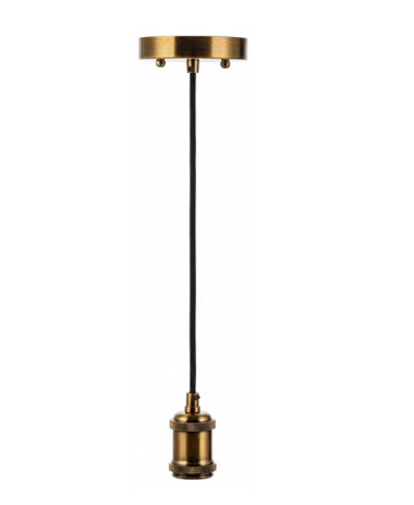 Westgate DSP-066-6FT-BR Decorative Socket Pendant 066 6Ft Blk Cord - Brass Finish