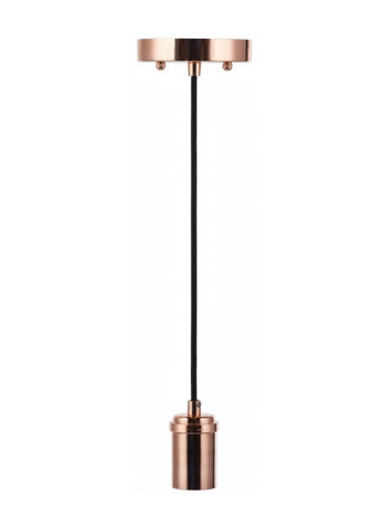 Westgate DSP-722-6FT-RG Decorative Socket Pendant 722 6Ft Blk Cord - Rose Gold Finish