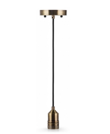 Westgate DSP-761-6FT-AB Decorative Socket Pendant 761 6Ft Blk Cord - Antique Brass Finish