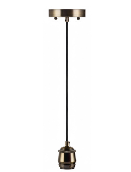 Westgate DSP-974-6FT-AB Decorative Socket Pendant 974 6Ft Blk Cord - Antique Brass Finish