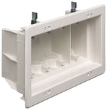 Arlignton DVFR4W Four-Gang IN BOX Recessed Indoor Electrical Box for New and Retrofit Construction, White