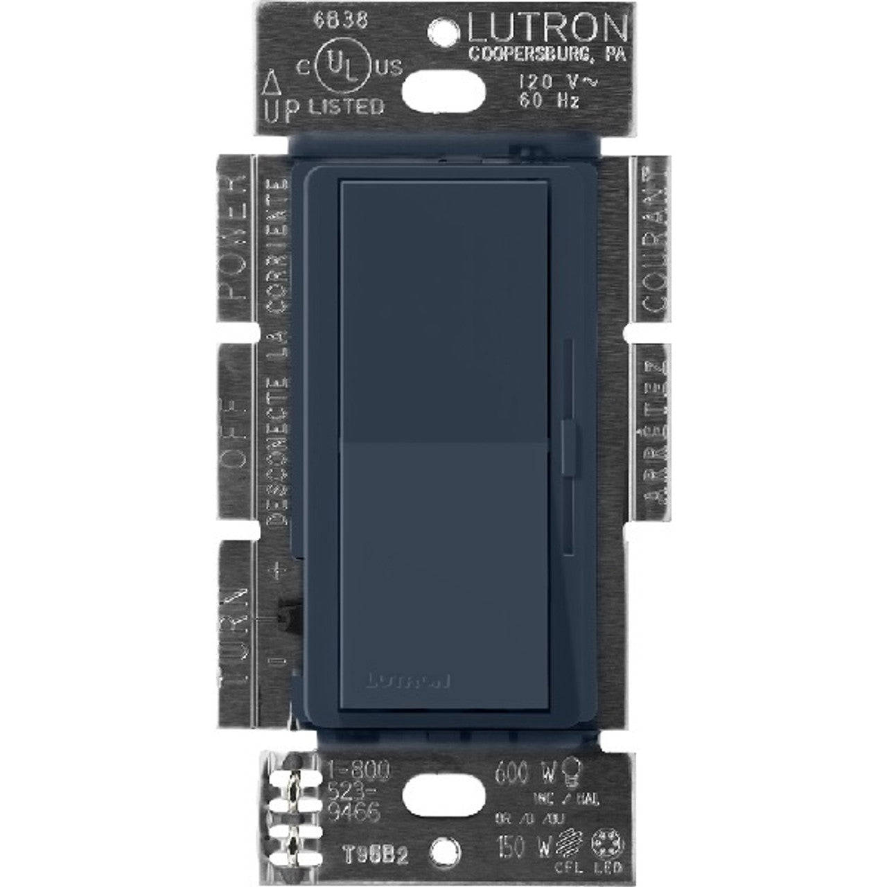 Lutron DVSCLV-603P-DE Diva 3-Way Magnetic Low-Voltage Dimmer - Single-Pole - 450W Max - Deep Sea Finish