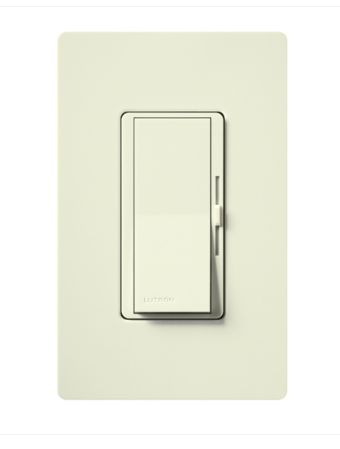 Lutron DVSCRP-253P-BI Diva Reverse-phase Elv Dimmer For Led/inc/hal/cfl - Single-pole / 3-way - Biscuit Finish