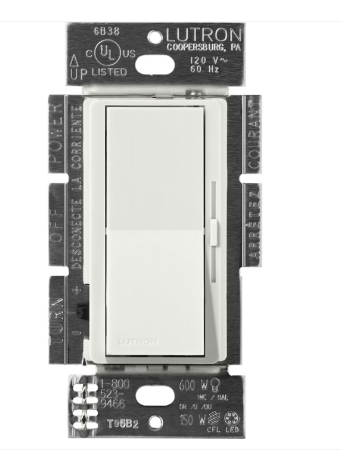 Lutron DVSCRP-253P-LG Diva Reverse-phase Elv Dimmer For Led/inc/hal/cfl - Single-pole / 3-way - Lunar Grey Finish