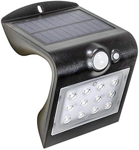 Dabmar Lighting DW-LED-SOLAR Solar Wall Fixture, 14 LEDs, Wattage 1.5W, Color Temperature 4000K, Black
