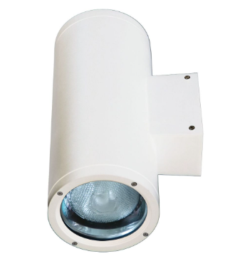 Dabmar Lighting DW3755-L50F-65K-W Cast Aluminum Up and Down Wall Fixture, E26, 2X, Color Temperature 6500K Flood, White Finish