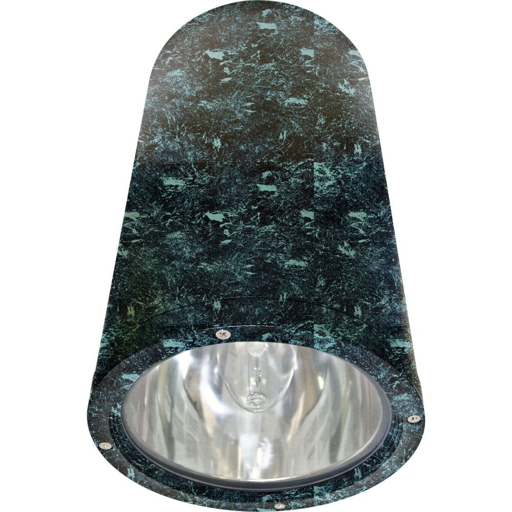 Dabmar Lighting DW3760-L25F-27K-VG Cast Aluminum Cylinder Ceiling Fixture, 120V-277V, E26, Color Temperature 2700K, Flood Verde Green Finish