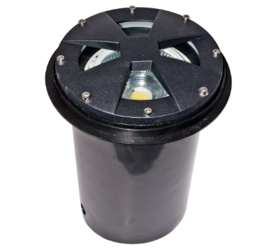 Dabmar Lighting DW4780-L25F-64K-B Cast Aluminum Drive-Over Well Light, E26, Color Temperature 6400K Flood, Black Finish