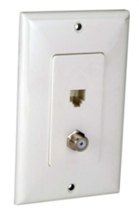 ORBIT DWJ-64F-A Decorative Wall Jack 1-6P4C & 1-F, Almond Finish
