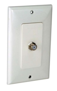 ORBIT DWJ-F-I Decorative Wall Jack 1-F Connector, Ivory Finish