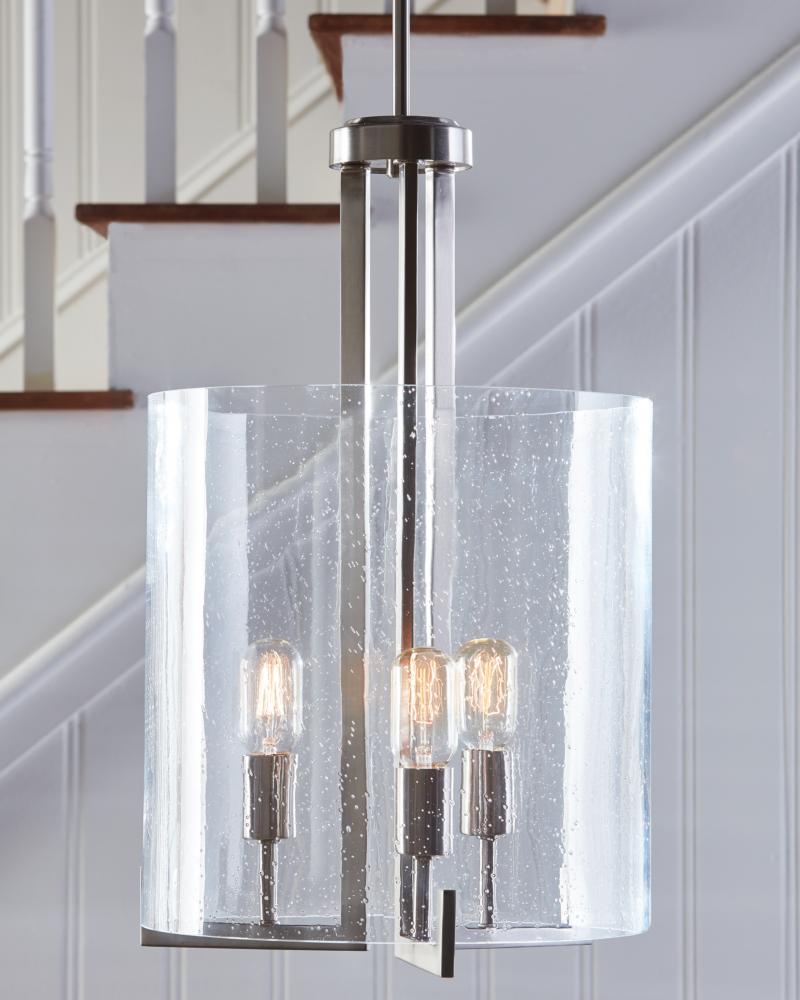 Generation Lighting Dawes 3 light bronze pendant ceiling light detail