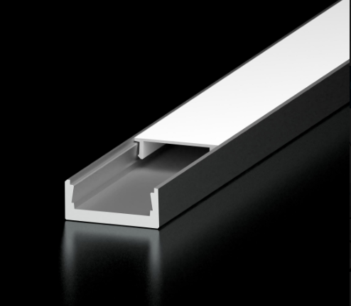 Diode LED DI-CPCHB-SL-FRT-48B 48" Slim Channel Bundle For LED Tape Light Black Finish, Architectural Frosted Lens, End Caps