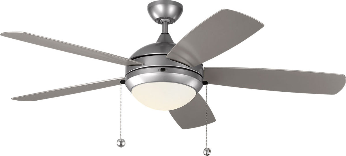 Generation Lighting Discus Outdoor 52 52 inch Painted Brushed Steel ceiling fan with light kit