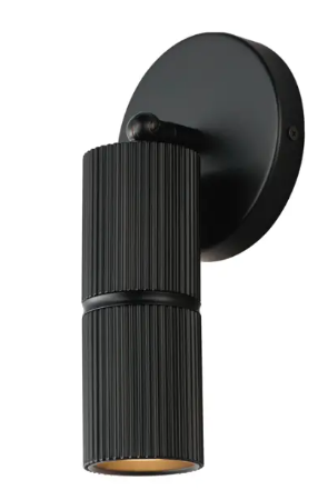 ET2 Contemporary Lighting E11016-144BK Reeds LED Spot Light, 360 Lumens, Color Temperature 3000K, Voltage 120V, Clear Ribbed Glass, Black Finish