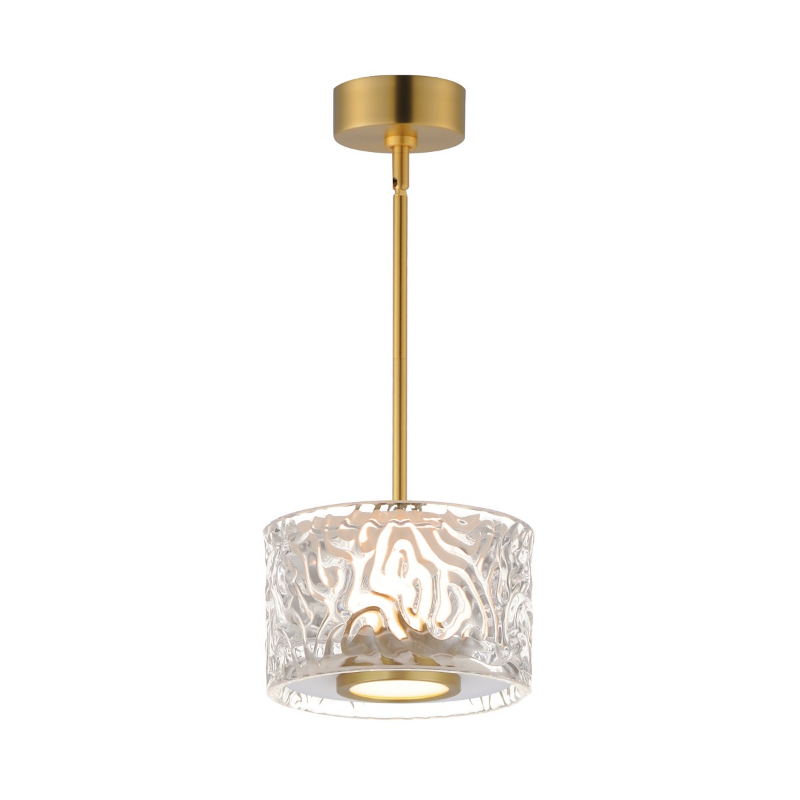 ET2 Contemporary Lighting E11081-124NAB 6" 1-Light Elysian LED Pendant Ceiling Light - CCT: 3000K - Finish: Natural Aged Brass