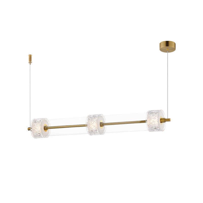 ET2 Contemporary Lighting E11083-124NAB 42" 3-Light Elysian LED Linear Pendant Ceiling Light - CCT: 3000K - Finish: Natural Aged Brass