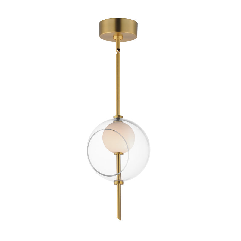 ET2 Contemporary Lighting E11091-10NAB 8" Martini 1-Light Led Pendant Ceiling Light - CCT: 3000K - Finish: Natural Aged Brass