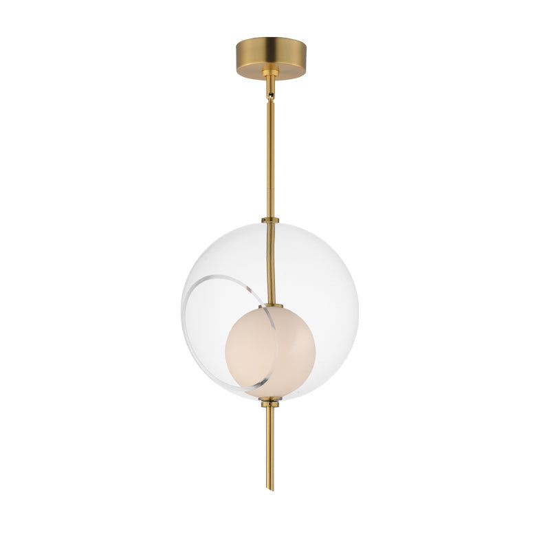 ET2 Contemporary Lighting E11092-10NAB 12" Martini 1-Light Led Pendant Ceiling Light - CCT: 3000K - Finish: Natural Aged Brass