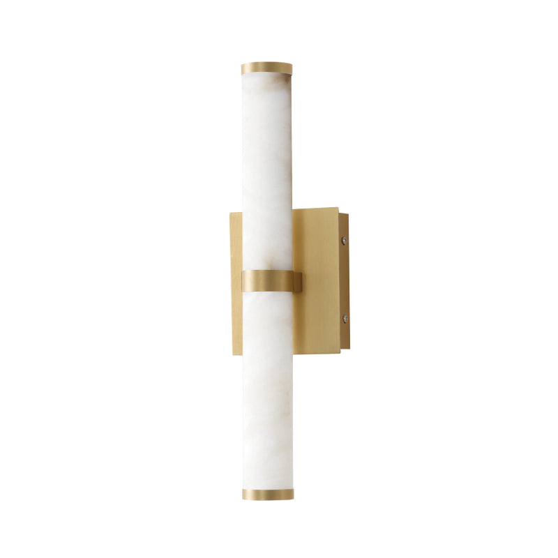 ET2 Contemporary Lighting E11201-WAGLD 17" Aragon 2-Light Tall LED Bath Vanity Light - CCT: 3000K - Finish: White Alabaster / Gold