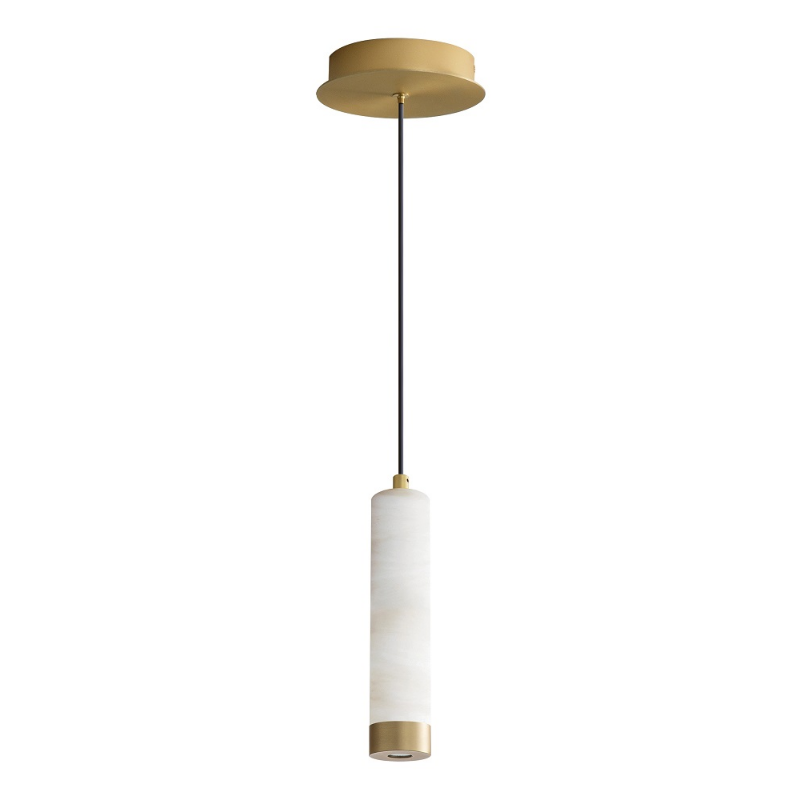 ET2 Contemporary Lighting E11202-WAGLD 2" Aragon 1-Light Led Pendant Ceiling Light - CCT: 3000K - Finish: White Alabaster/Gold