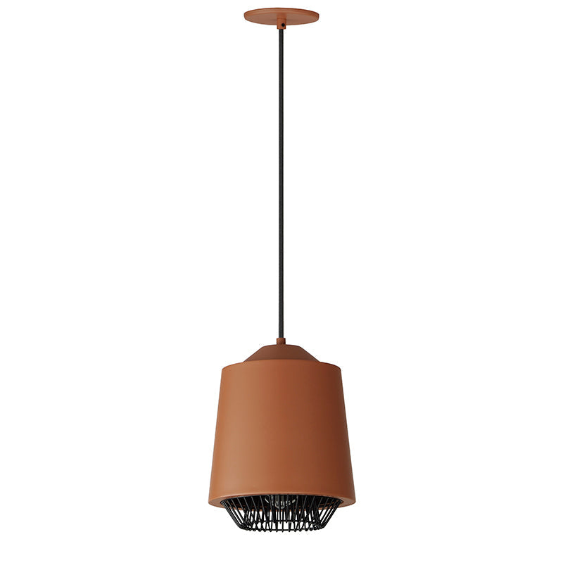 ET2 Contemporary Lighting E11390-BRKBK 9" Phoenix 1-Light Led Pendant Ceiling Light - CCT: 3000K - Finish: Brick/Black