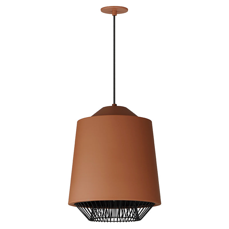 ET2 Contemporary Lighting E11392-BRKBK 16" Phoenix 1-Light Led Pendant Ceiling Light - CCT: 3000K - Finish: Brick/Black
