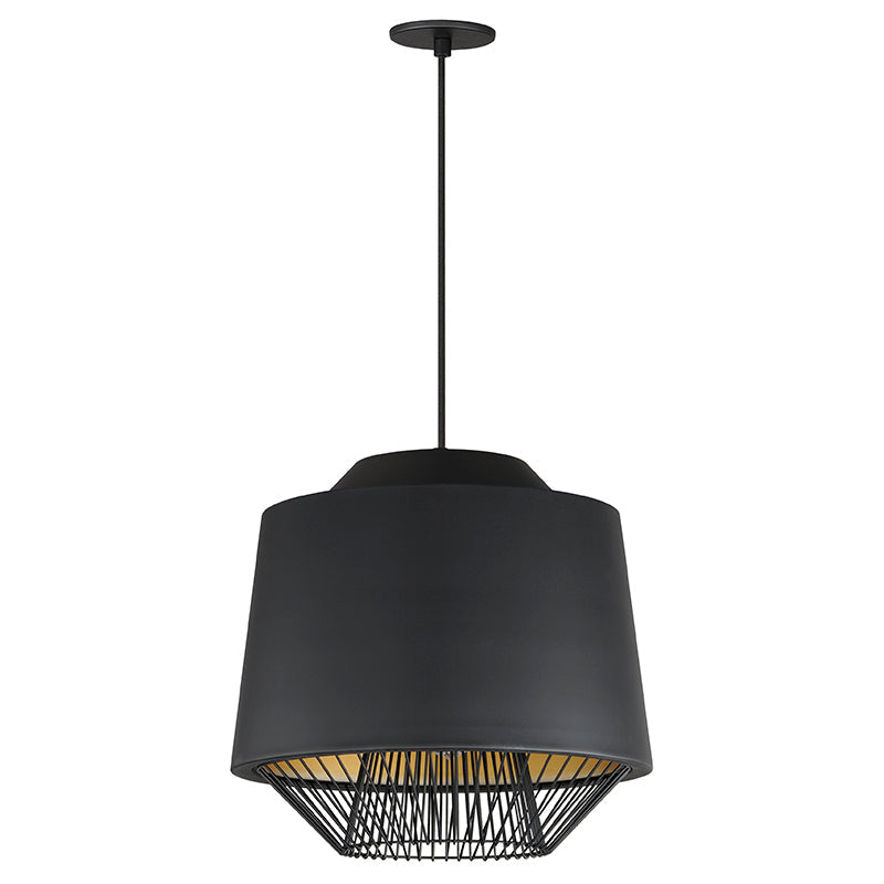 ET2 Contemporary Lighting E11394-BKGLD 19" Phoenix 1-Light Led Pendant Ceiling Light - CCT: 3000K - Finish: Gold/Black