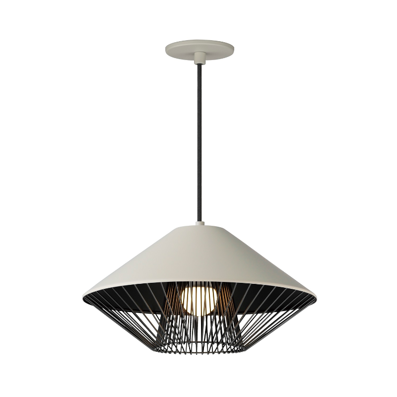 ET2 Contemporary Lighting E11395-GYBK 16" Phoenix 1-Light Led Pendant Ceiling Light - CCT: 3000K - Finish: Gray/Black