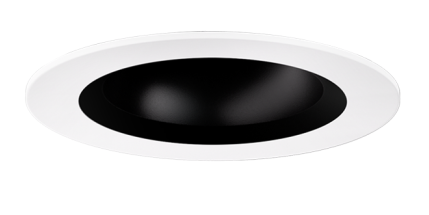 Elco Lighting E1AK02F35B 1″ Round Recessed Architectural Oak™ Downlight, Color Temperature 3500K, Lumens 950 lm , Beam Angle 38°, Black with White Trim