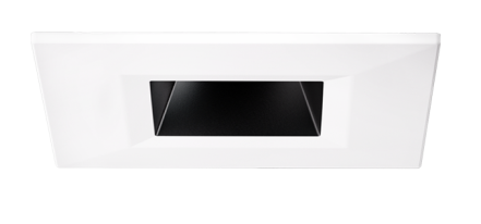 Elco Lighting E1AK12WF40B 1″ Square Recessed Architectural Oak™ Downlight, Color Temperature 4000K, Lumens 1000 lm , Beam Angle 50°, Black with White Trim