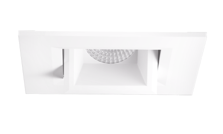 Elco Lighting E1AK22NF27W 1" Square Pull Down Recessed Architectural Oak™ Adjustable, Color Temperature 2700K, Lumens 850 lm, Beam Angle 28° All White