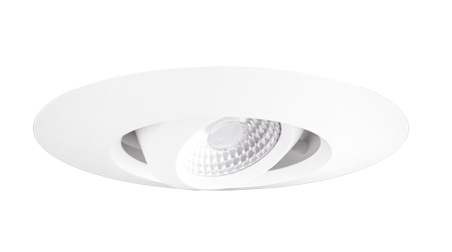 Elco Lighting E1AK32NF27W 1" Round Gimbal Recessed Architectural Oak™ Adjustable, Color Temperature 2700K, Lumens 850 lm, Beam Angle 28° All White