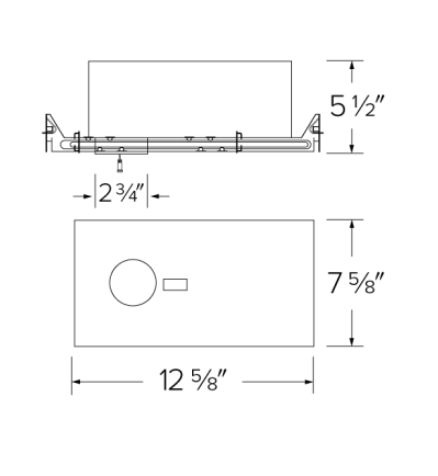 Elco Lighting E1TRL08AJIC Oak™ Architectural R60 ICA New Construction Housing for Trimless Downlight, Lumens 900 lm, Triac/ELV