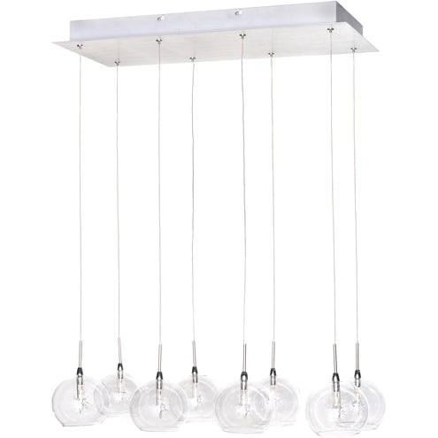 ET2 Contemporary Lighting E20107-24 Starburst 8 Light 23.5 inch Polished Chrome Linear Pendant Ceiling Light