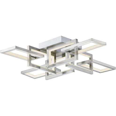 ET2 Contemporary Lighting E20352-SN Link LED 29.25 inch Satin Nickel Flush Mount Chandelier Ceiling Light