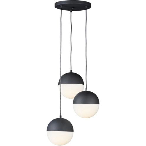 ET2 Contemporary Lighting E20364-92BK Half Moon LED 16.5 inch Black Multi-Light Pendant Ceiling Light