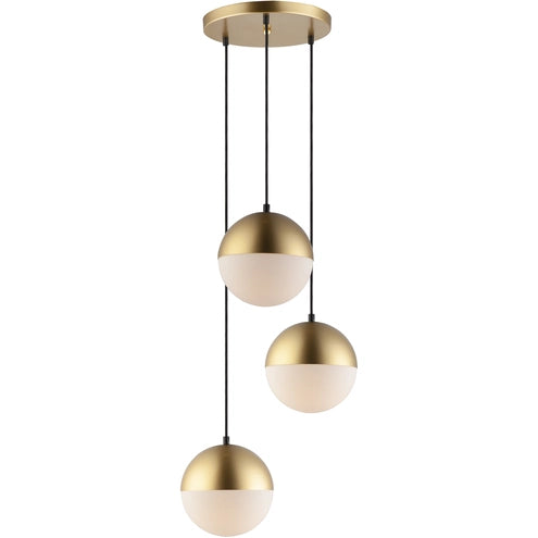 ET2 Contemporary Lighting E20364-92MG Half Moon LED 16.5 inch Metallic Gold Multi-Light Pendant Ceiling Light
