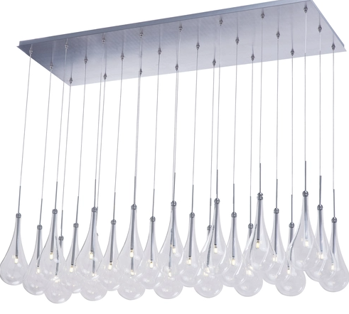 ET2 Contemporary Lighting E20518-18PC Larmes LED 51.5 inch Polished Chrome Linear Pendant Ceiling Light, Polished Chrome Finish