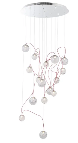 ET2 Contemporary Lighting E20656-91PC Bobble 16-Light LED Pendant, Color Temperature 3000K, 1,680 Lumens, Voltage 120V, Polished Chrome