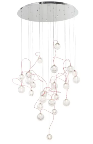 ET2 Contemporary Lighting E20658-91PC Bobble 24-Light LED Pendant, Color Temperature 3000K, 2,520Lumens, Voltage 120V, Polished Chrome