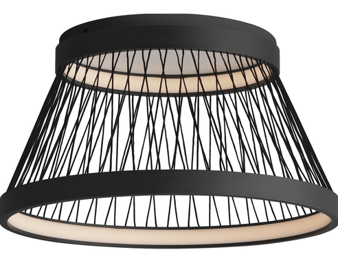 ET2 Contemporary Lighting E20980-BK Loom LED 22.75 inch Flush Mount Ceiling Light, Black Finish