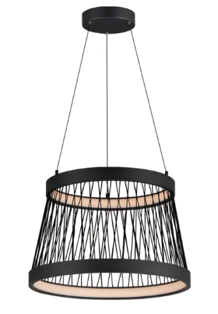 ET2 Contemporary Lighting E20982-BK Loom 20" LED Pendant, Color Temperature 3000K, Voltage 120-277V, Black Finish