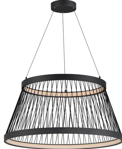 ET2 Contemporary Lighting E20983-BK Loom LED 31.5 inch Single Pendant Ceiling Light, Color Temperature 3000K, Voltage 120-277V, Black Finish